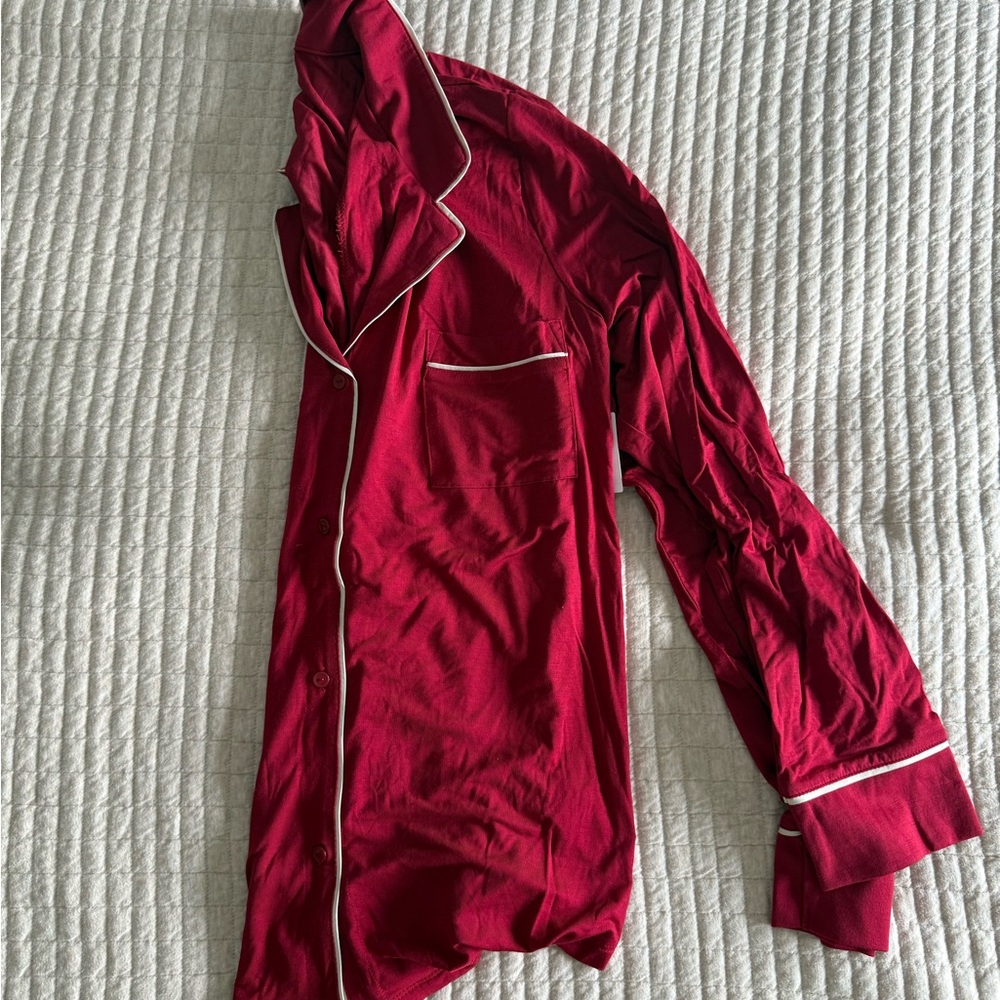 GAP Red Pajama Top with White Piping